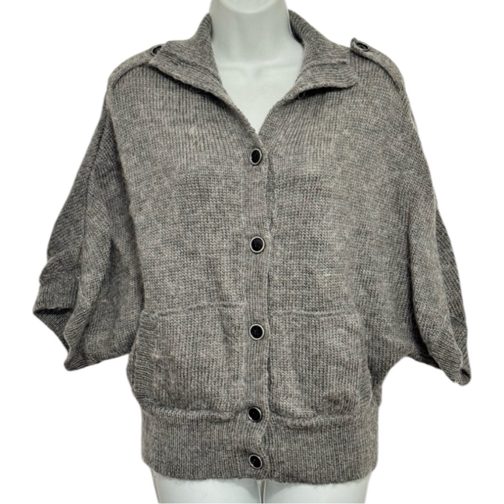 Banana Republic alpaca and wool blend grey dolman sleeve cardigan sweater small
